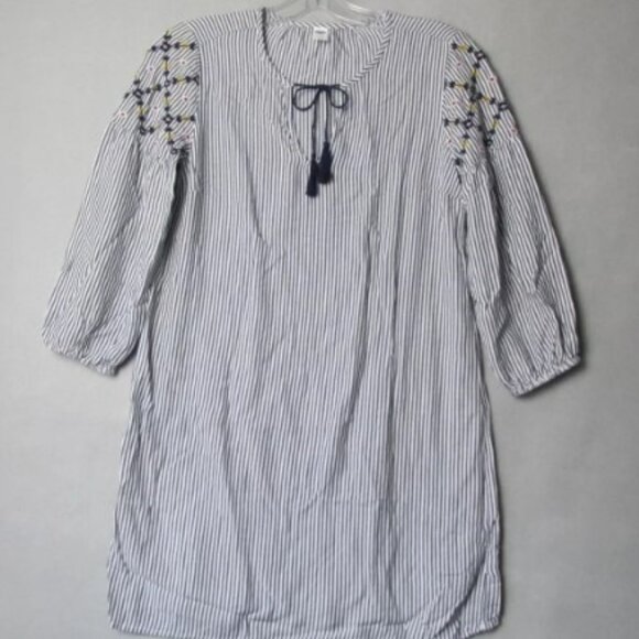 Vintage Old Navy Dress Striped Floral Embroidered Size S/P - Picture 1 of 3